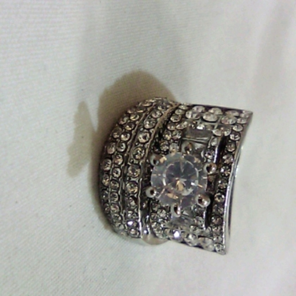 925 diamond ring set new without Tags